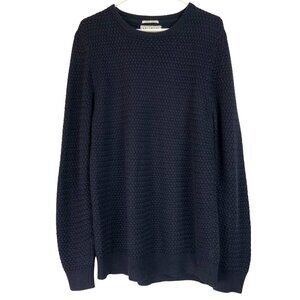 Knitwear by F&F Blue Textured Sweater Size XL Long Sleeve Crewneck Pullover